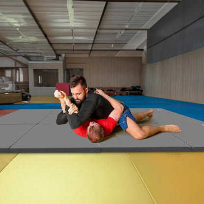 BalanceFrom 6x4 Feet 4-Panel Folding Gymnastics Mat – 2-Inch Thick Pad with Vinyl Surface and Carrying Handles for Tumbling, Yoga, Pilates, Home Workouts, and Martial Arts