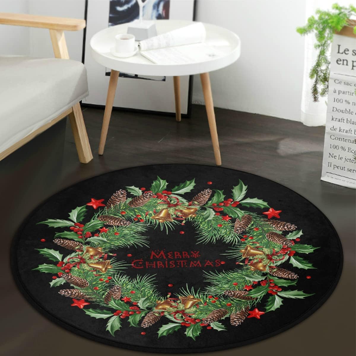 keepcute Gaming Round Area Rugs Non Slip Round Rugs Carpet Yoga Mat for Entryway Living Room Bedroom Home Decor 3ft