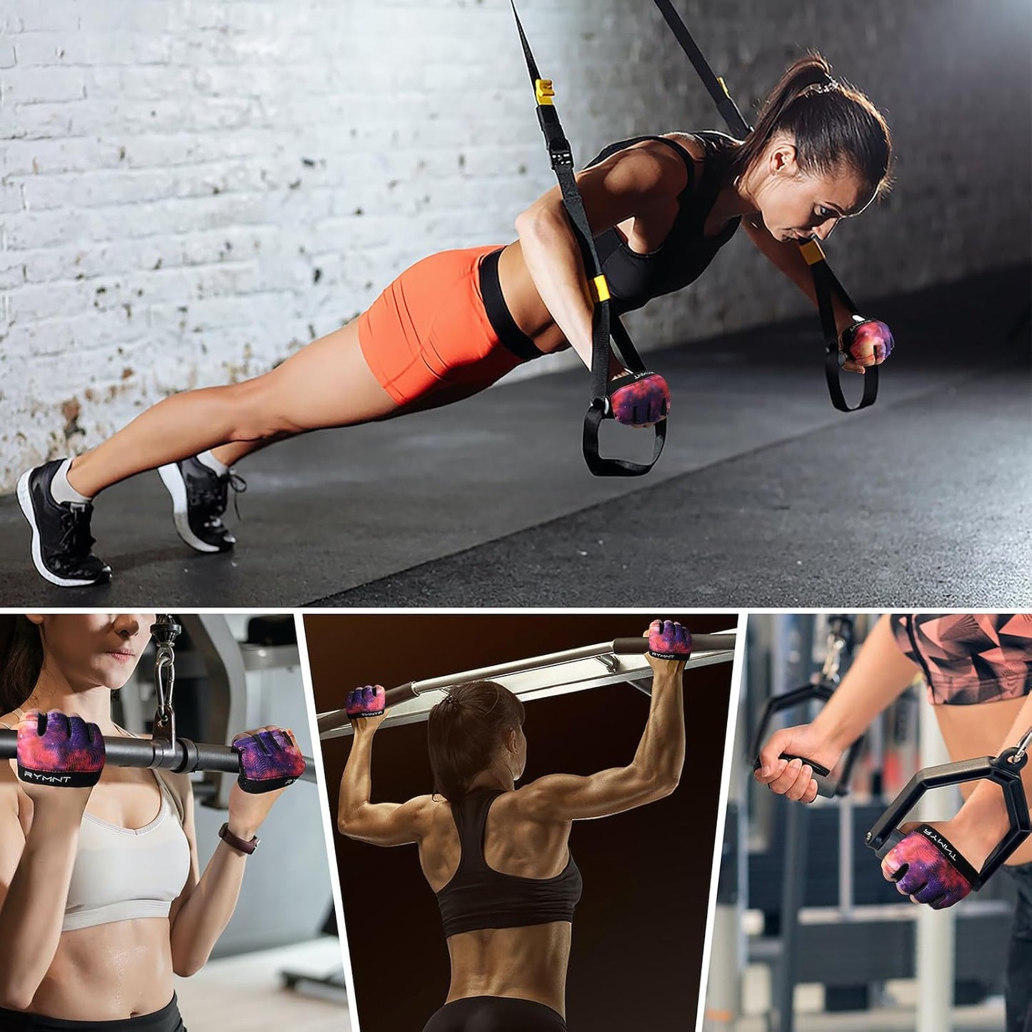 Minimal Workout Gloves,Short Micro Weight Lifting Gloves Grip Pads with Full Palm Protection & Extra Grip for Men Women Weightlifting,Gym,Cross Training,Powerlifting,WODs.