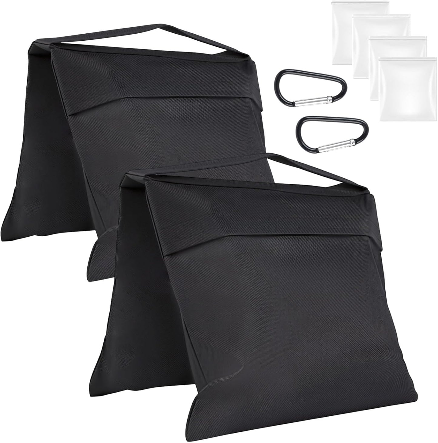 Rindion 2 Pack Sand Bags, Black Sand Bags for Weight, Heavy Duty Sandbags for Umbrella Base, Photography Video Equipment, Light Tripod, Fishing Chair, Sports, Backdrop Stand, Camping, Tent