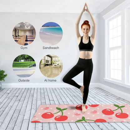 Yoga Mat Foldable Exercise Mats Gym Non Slip Workout Mat for Women and Men Pilates Floor Fitness Mat with Storage Bag 71 inch x 26 inch