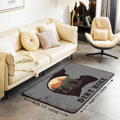 Feelyou Dirt Bike Area Rug 3x5 Kids Extreme Sports Green Honeycomb Living Room Rugs for Bedroom Boys Girls Teens Racing Motocross Rider Decorative Carpet Rug Non-Slip Motorcycle Indoor Floor Mat