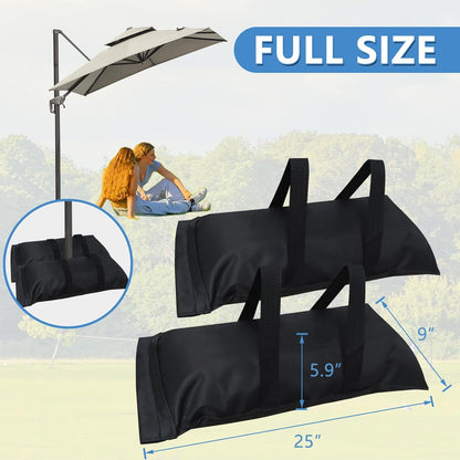 D&ONEHOS Umbrella Base Weight Fillable Sandbags, Sandbags for Weight(60LBS), Sandbag Weights for Patio Umbrella for Outdoor Garden，Set of 2，Black(Without Sand)