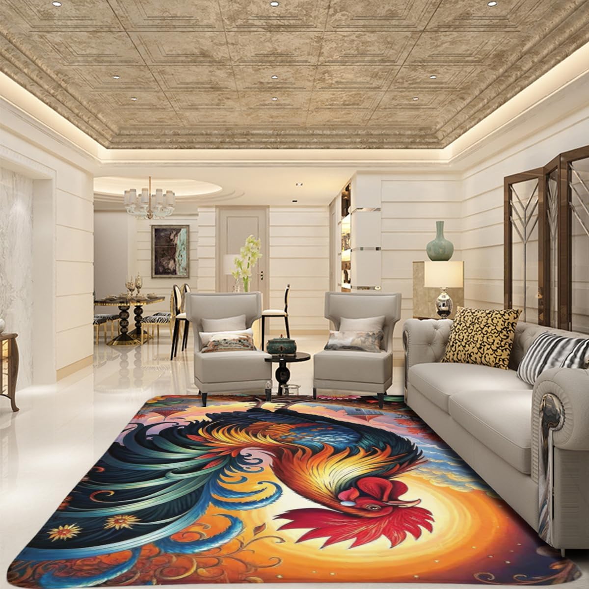 Butterfly Carpet Area Rug - Lovely Butterflies Printed Carpets for Kids Butterfly Theme Living Room Indoor Bedroom Decor Soft Polyester Yoga Mat 2'x3'