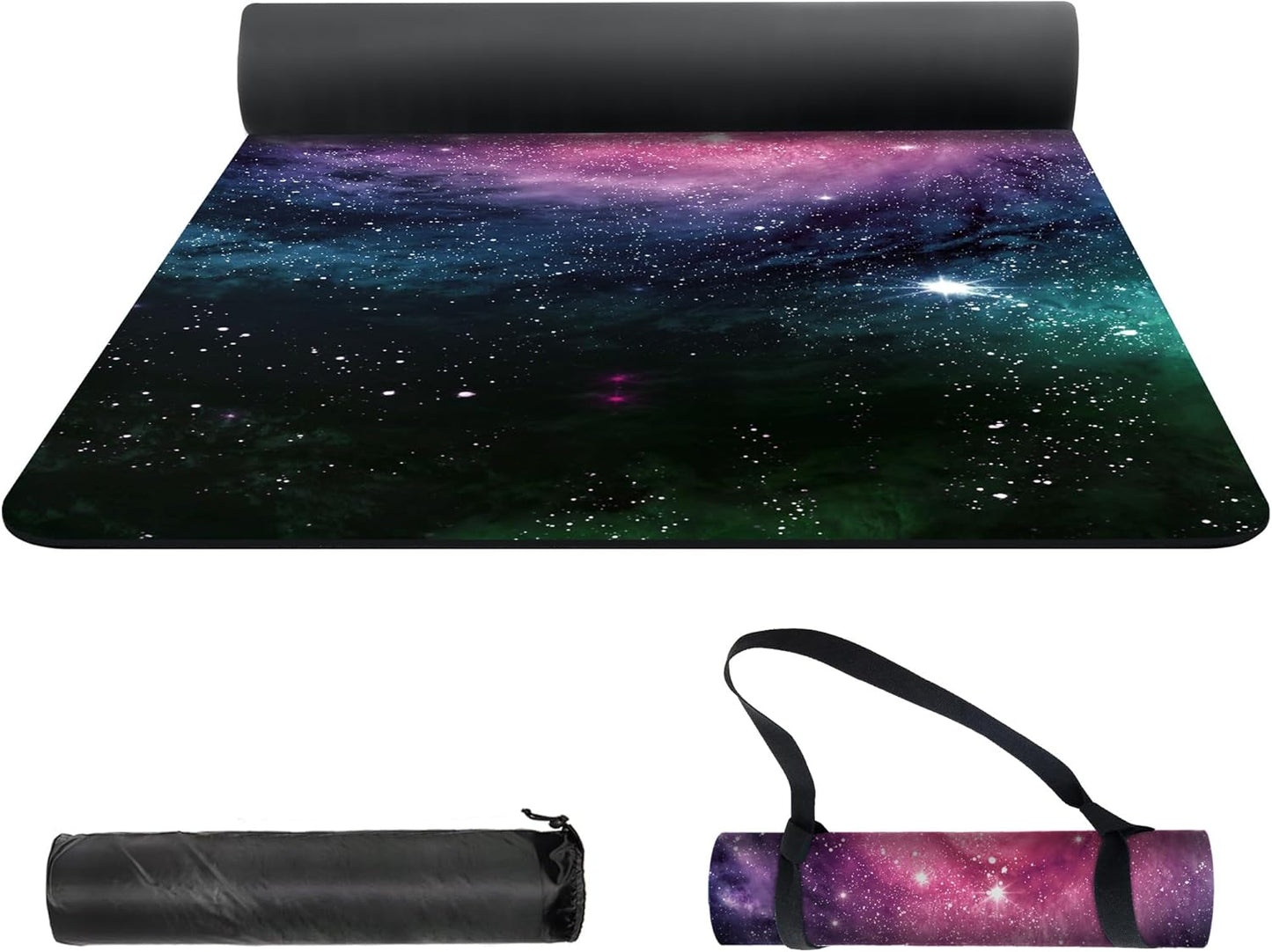 nuveti Yoga Mat Print Extra Thick TPE Non Slip Fitness Exercise Mat with Carrying Bag,72"x24" Extra Thick 6MM Exercise & Workout Mat for Yoga, Pilates Fitness and Floor Exercises - Colors A