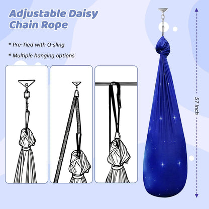 Aokitec Therapy Swing for Kids with Special Needs (Hardware Included) Snuggle Swing Cuddle Hammock Indoor Adjustable Aerial Yoga for Children with Autism, ADHD, Asperger, Sensory Integration