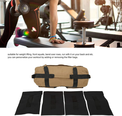 Multi Purpose Oxford Fabric Workout Sandbag with 6 Handles and Filler Bags for Indoor Gym Easy Adjustment, Easy Storage