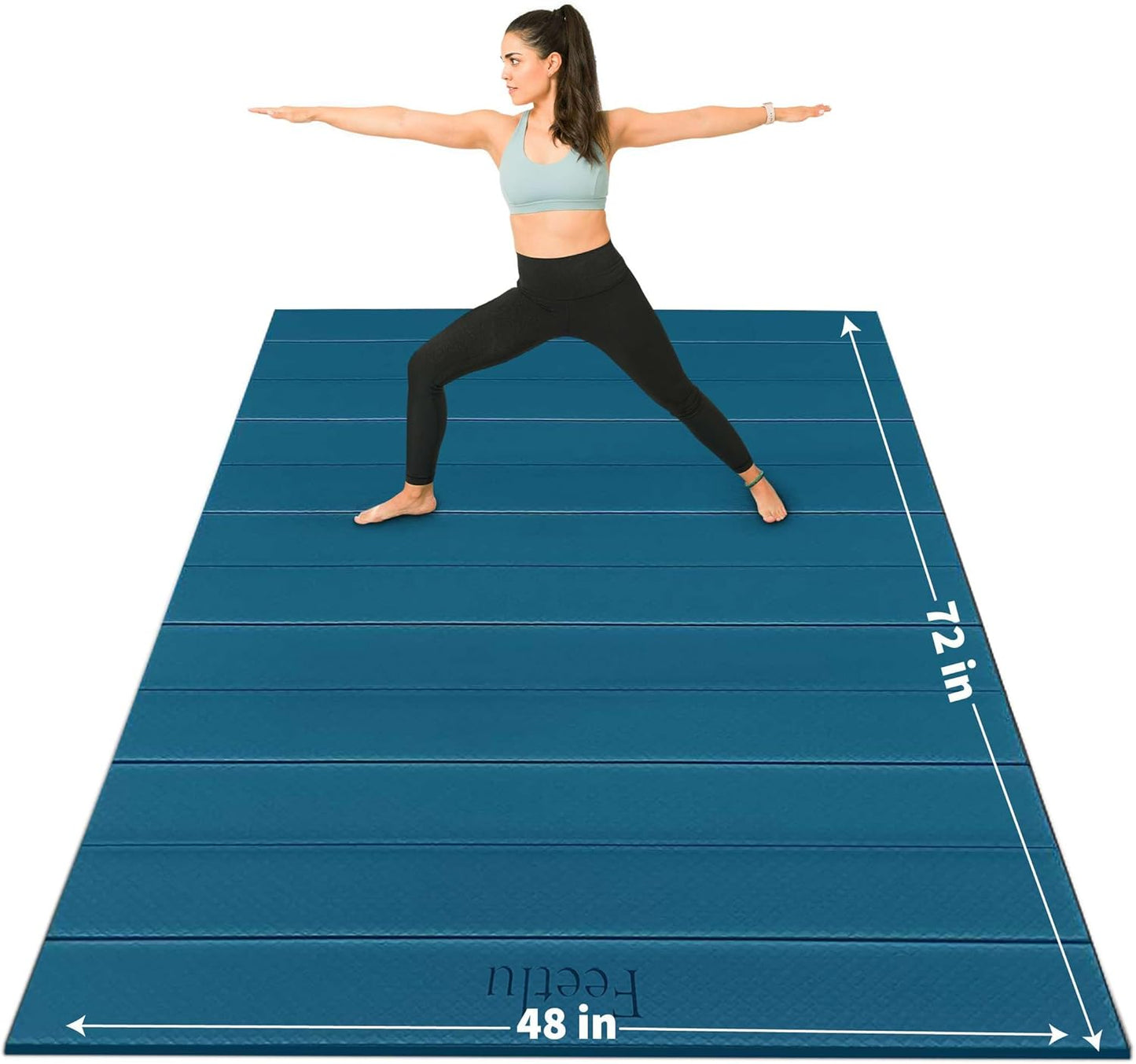 Foldable Wide & Large Yoga Mat – Cushioned, Compact & Easy to Store | 6mm & 8mm Thick | For Home, Gym, Travel, Yoga, Pilates & Floor Exercises