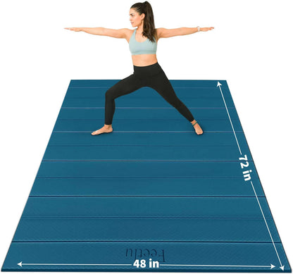 Foldable Wide & Large Yoga Mat – Cushioned, Compact & Easy to Store | 6mm & 8mm Thick | For Home, Gym, Travel, Yoga, Pilates & Floor Exercises