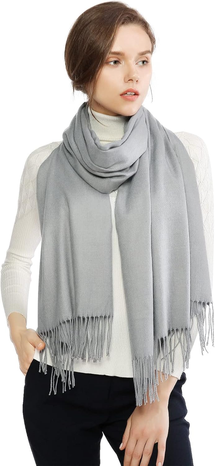 RIIQIICHY Women's Scarf Pashmina Shawls and Wraps for Evening Dress Bridesmaid Wedding Bridal Winter Warm Long Large Scarves