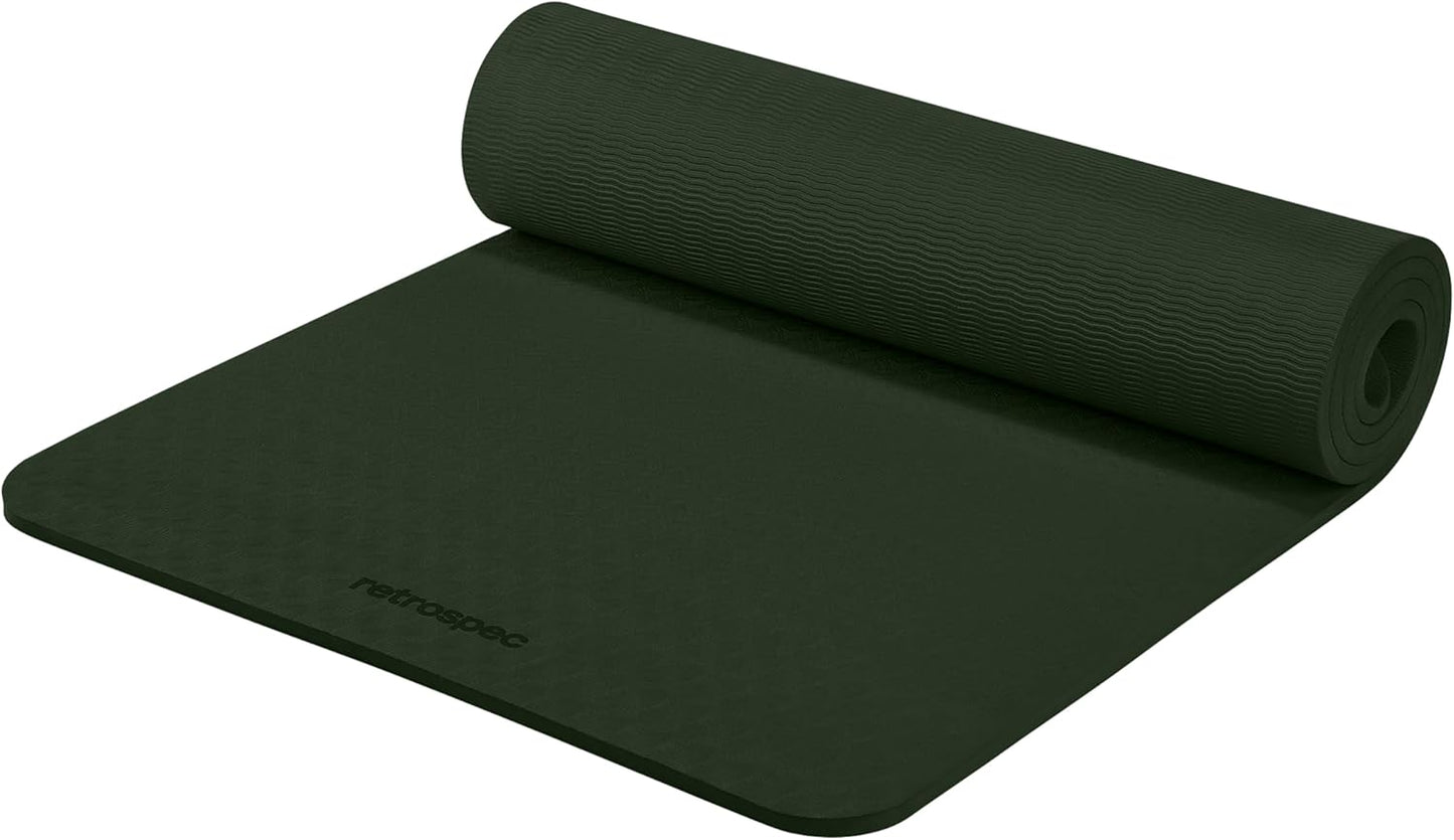 Retrospec Zuma Yoga Mat | 1/2 Inch Thick Non Slip Workout Mat | TPE Exercise Mat for Yoga, Pilates & Stretching | 72x24in