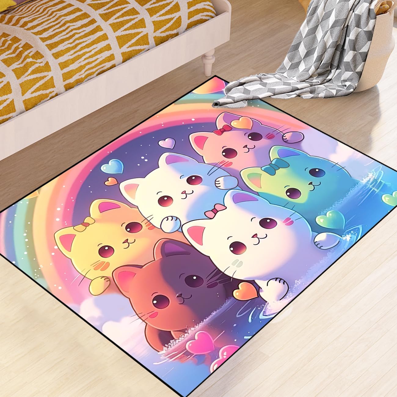 Black Girl Area Rug for Bedroom African American Rugs for Room Princess Carpet Kids Rugs for Bedroom African Girls Carpet for Living Room Teen Girls Yoga Mats, Pink, 4'×5'
