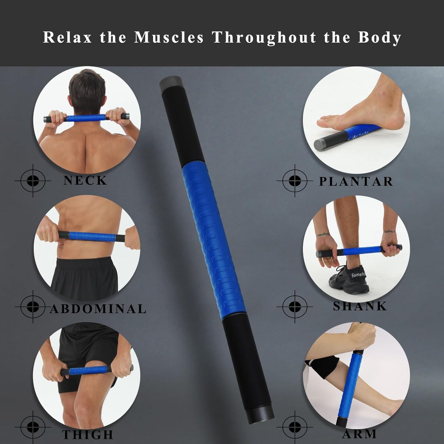 Muscle Roller Massage Stick for Legs Massager Roller-Calf Roller Deep Tissue Release Muscle Soreness, Trigger Points for Legs, Neck, Calves, Thighs, Shins, Back