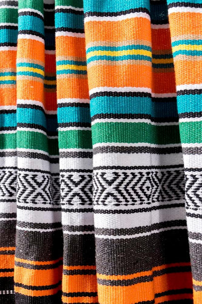 Airooglee 69" L x 51" W Large Mexican Blanket - Perfect as Yoga Outdoor Beach Serape Picnic Camping Woven Blanket, Boho Home Décor - Red