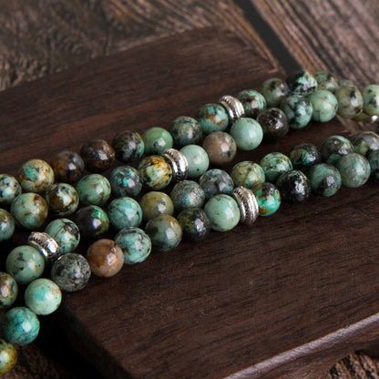 Bivei 108 Mala Beads Necklace Long Beaded Wrap Bracelets Genuine Gemstone Mala Prayer Beads Lotus Buddha Charm Yoga Meditation Necklace