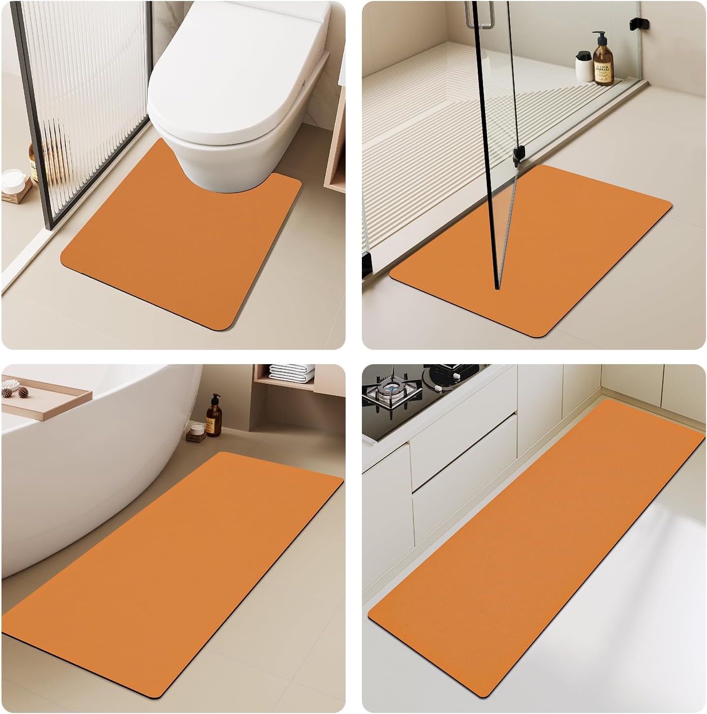 TYUU Bath Mat, Bathroom Rugs Non Slip Washable Thin Absorbent Quick Dry Bath Mat Fits Under Door Bathroom Floor Mat Perfect for Bath, Shower, or Sink 24"x36" Dark Grey