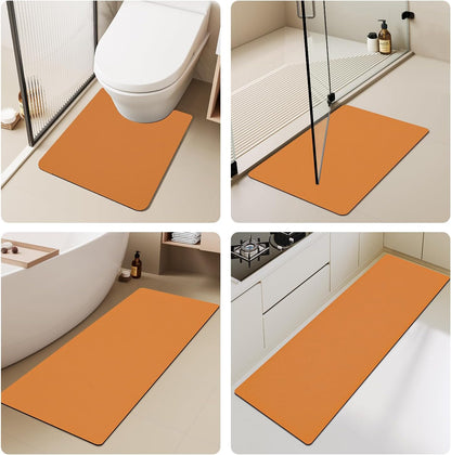 TYUU Bath Mat, Bathroom Rugs Non Slip Washable Thin Absorbent Quick Dry Bath Mat Fits Under Door Bathroom Floor Mat Perfect for Bath, Shower, or Sink 24"x36" Dark Grey