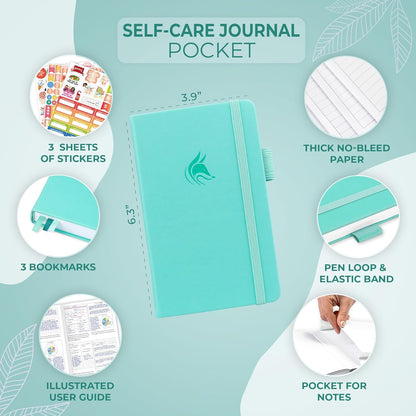 Clever Fox Self-Care Journal – Daily Reflection Notebook – Mental Health & Personal Development Planner, Meditation & Mood Log, A5 (Turquoise)