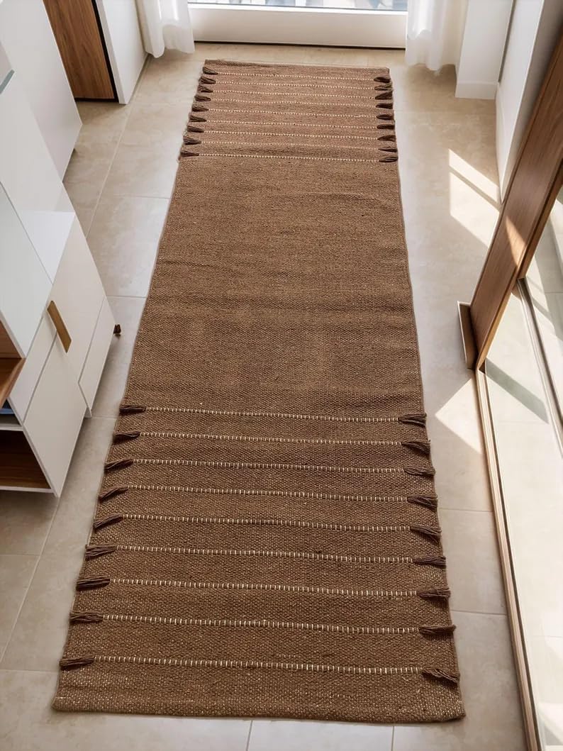 Payal Rugs Cotton Yoga Mat - Eco-Friendly Hand-Woven Rug - Non Slip & Thick (24”x72”x5mm) for Yoga Everyday Fitness at Home - Comfortable Extra-Long