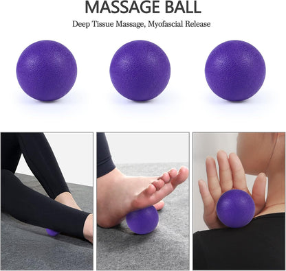 JOYENERGY 5 in 1 Foam Roller Set High Density Foam Roller Patented, Massage Stick, Massage Ball, Resistance Band for Deep Muscle Massage Pilates Yoga, Fitness for Trigger Point Release
