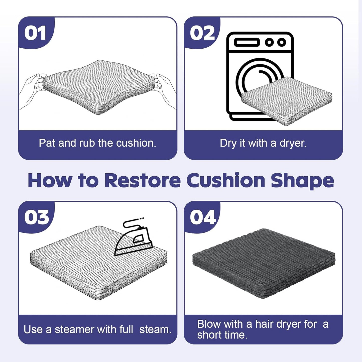 Meditation Cushion Set, Meditation Pillow for Sitting on Floor, Large Yoga Pillow with Knee Support, Washable Zafu Meditation Mat, 3 Shapes Floor Pillow for Adults, Dark Grey