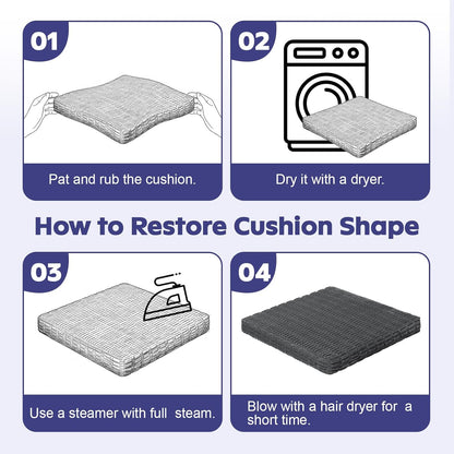 Meditation Cushion Set, Meditation Pillow for Sitting on Floor, Large Yoga Pillow with Knee Support, Washable Zafu Meditation Mat, 3 Shapes Floor Pillow for Adults, Dark Grey