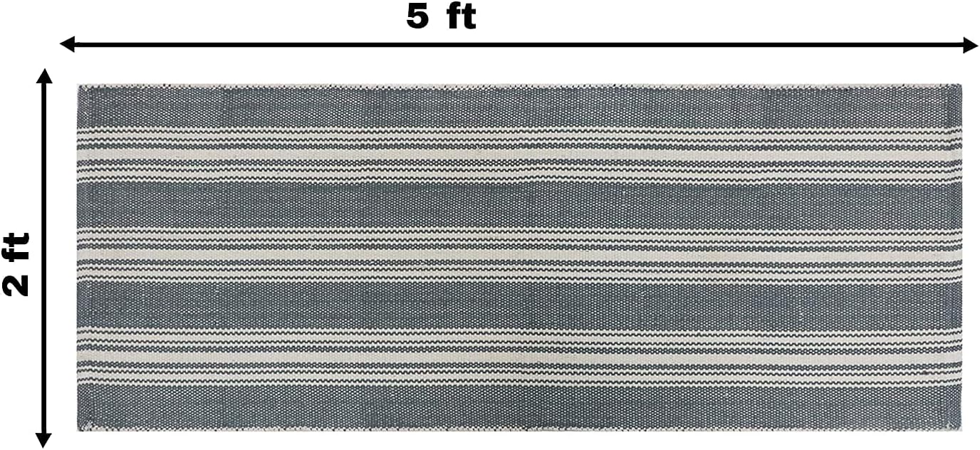 Hand Woven 100% Cotton Yoga Mat- Thick Handloom Made in India- for Gym Floor Exercise - Runner for Bedroom