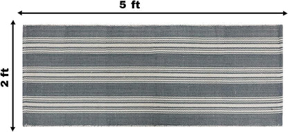 Hand Woven 100% Cotton Yoga Mat- Thick Handloom Made in India- for Gym Floor Exercise - Runner for Bedroom