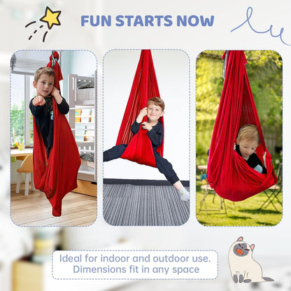 Aokitec Therapy Swing for Kids with Special Needs (Hardware Included) Snuggle Swing Cuddle Hammock Indoor Adjustable Aerial Yoga for Children with Autism, ADHD, Asperger, Sensory Integration