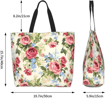 Tote Shoulder Bag Large Durable Reusable Eco-friendly Handbag Lightweight Stylish for Daily Use-19.7x15.7x5.9 Inch - Colors B