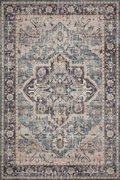 Loloi Hathaway Collection HTH-06 Blush/Multi 2'-6" x 7'-6", .25" Thick, Runner Rug, Soft, Durable, Printed, Modern, Low Pile, Non-Shedding, Easy Clean, Living Room Rug
