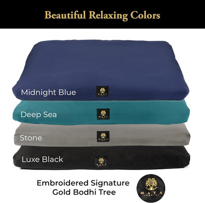 Organic Meditation Mat Zabuton/Floor Pillow - 3 & 4 Inch Thickness Options - Prevents Knees & Legs Pain