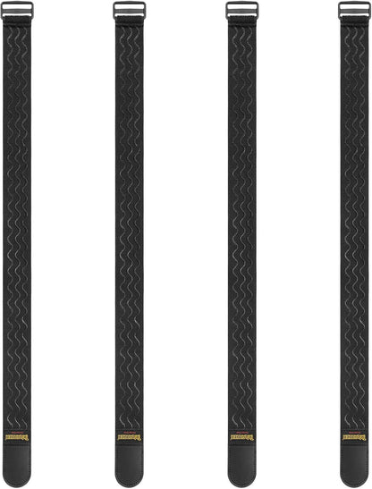 Trilancer Elastic Cinch Straps with Anti-Slip Strips, 24 "x 2" (4 Pack) Multipurpose Hook and Loop Bundling Straps for Hose, Cords, Bike, Luggage, Camping, Yoga Mats