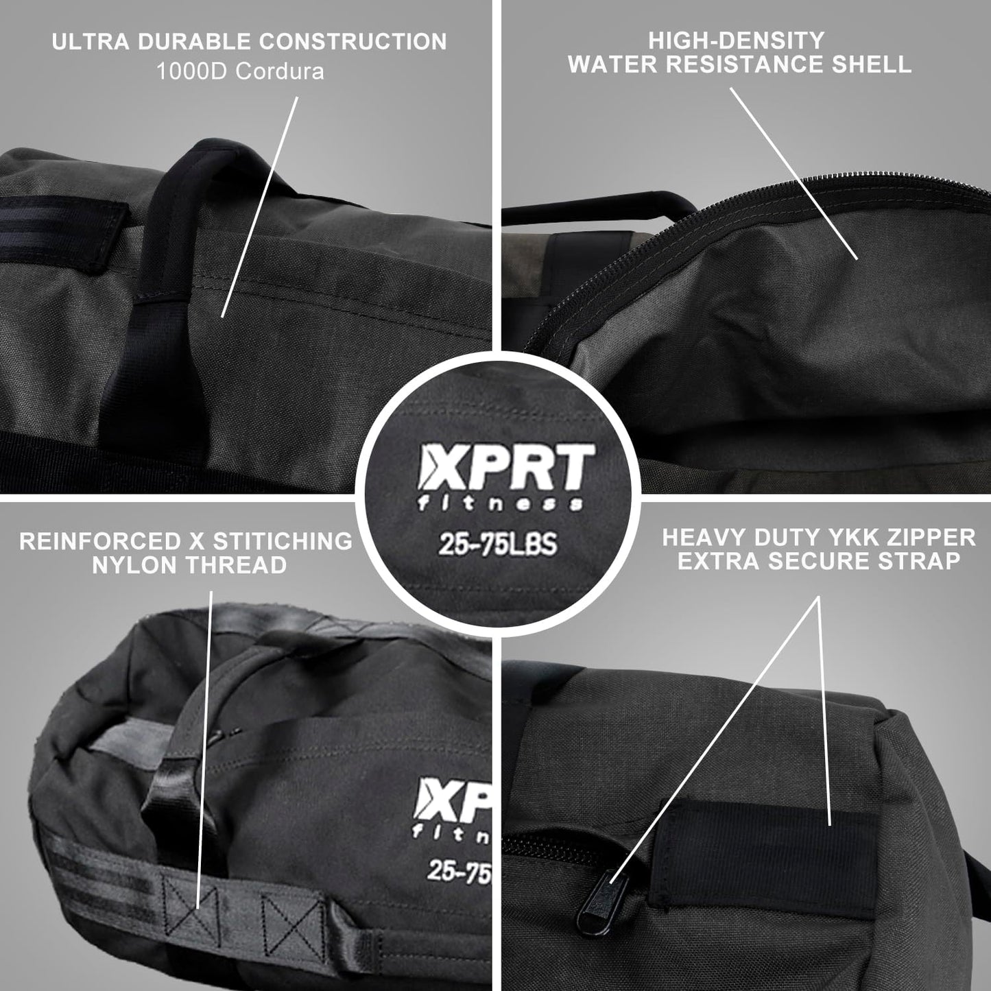 XPRT Fitness Workout Sandbag for Heavy Duty Workout Cross Training 7 Multi-positional Handles - Color Army Green/Black/Camo