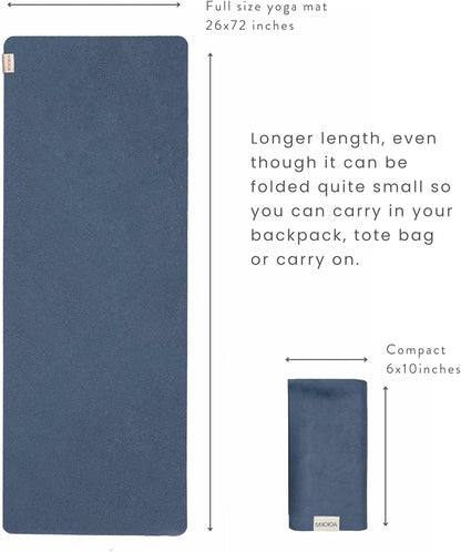 Travel Yoga Mat 1.5mm | Foldable, Lightweight Mat | Use for Travel, Backpacking, Yoga Retreat, Outdoors, Gym, Pilates, Machine Washable, Eco-Friendly