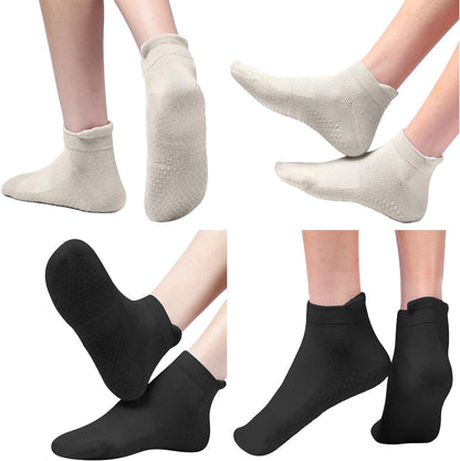 Acetin 4 Pairs Grip Socks Pilates Socks for Women