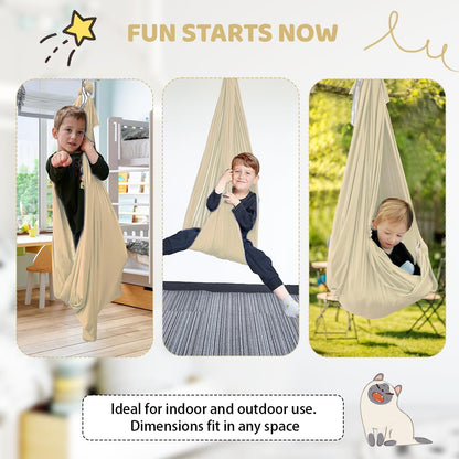Aokitec Therapy Swing for Kids with Special Needs (Hardware Included) Snuggle Swing Cuddle Hammock Indoor Adjustable Aerial Yoga for Children with Autism, ADHD, Asperger, Sensory Integration