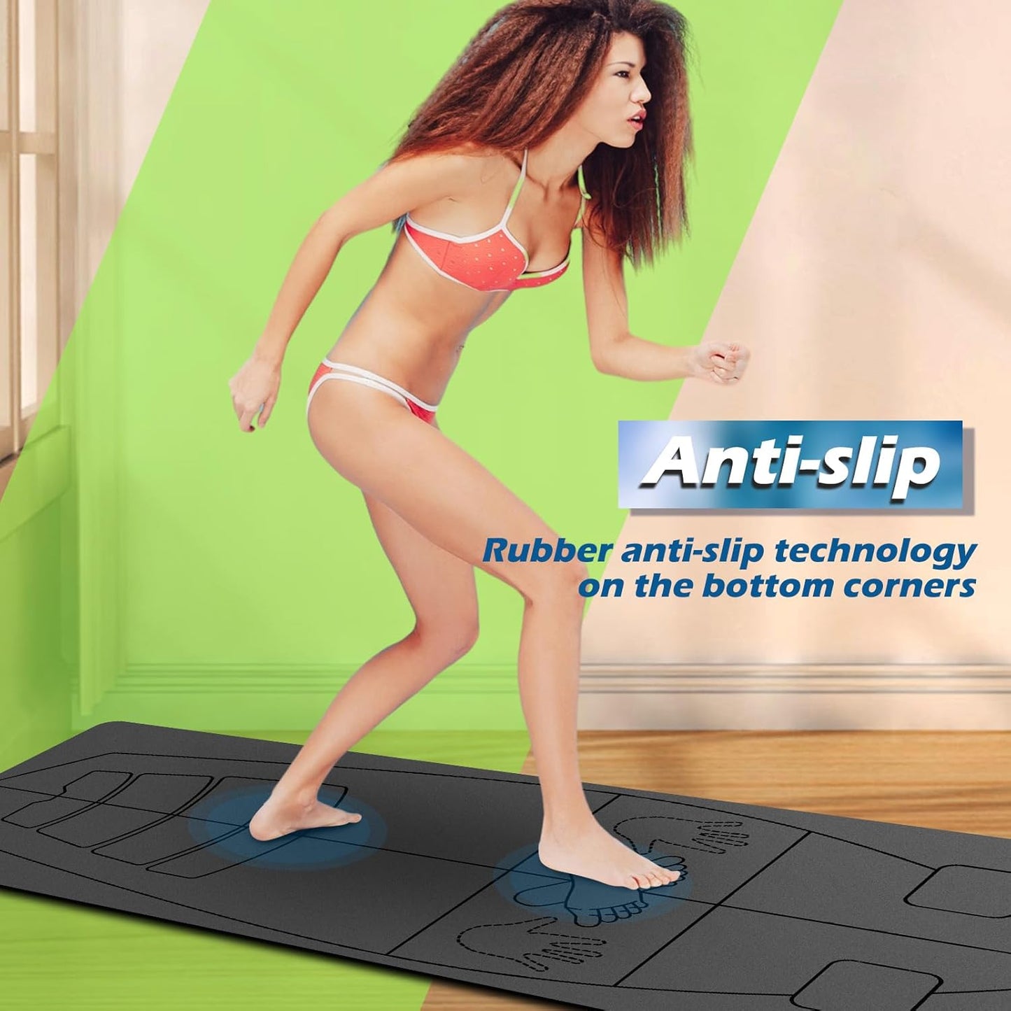 JellyArch Surf Mat for Pop-up Practice Surfing Balance Training 72" x 27" Extra Large Multi-purpose Foldable Rubber Yoga Mat Non Slip with Bag for Women Men Surfing Gifts Pilates Fitness