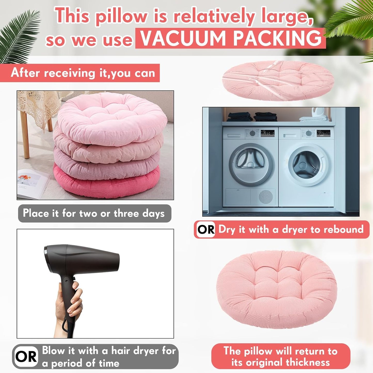 Jerify Floor Pillow Cushions Large Round Square Large Meditation Floor Pillow for Classroom Adult Meditation Picnic Party Seating Learning Daycare School(Square,Mixed Colors,4 Pcs)