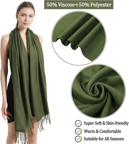 Pashmina Scarf and Shawl - Soft Women Pashminas Wrap for Wedding Evening Party dresses