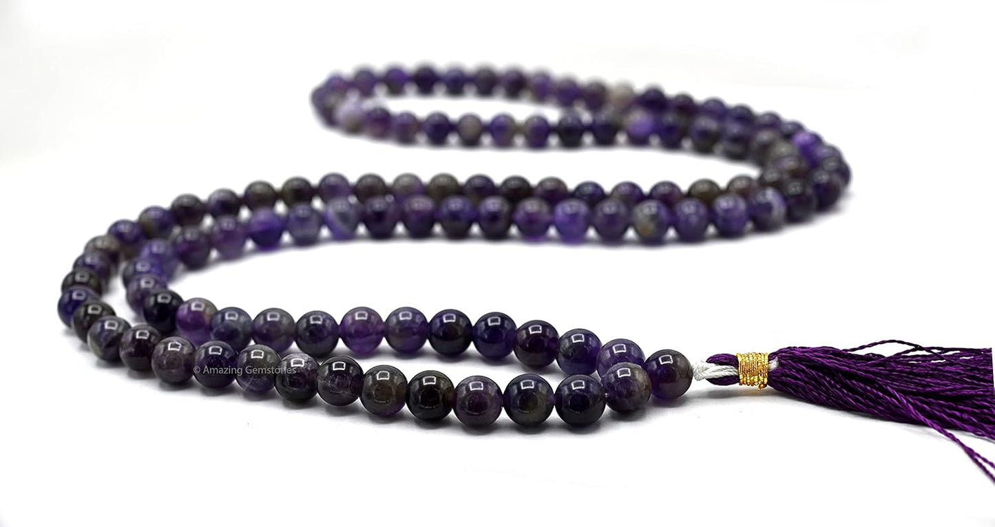 Amazing Gemstone 108 Beads Handmade Mala (Knotted, Rudraksha) - Colors A