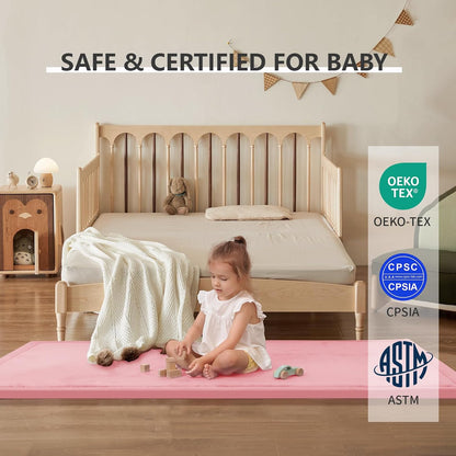 Baby Play Mat for Floor,1.3" Thick Memory Foam Tummy Time Mat,Soft Coral Velvet Nursery Rug,Large Non Slip for Crawling,Toddlers,Infants,Kids,Yoga & Tatami Style for Living Room(Dark Gray)
