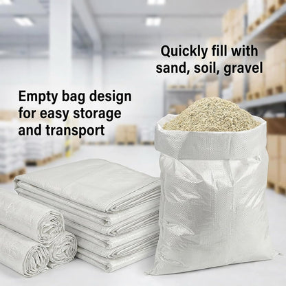 MAQIHAN Empty Sand Bags - 8PCS Woven Polypropylene Heavy Duty Tear Resistant Sandbags for Hurricane Sand Bags for Flooding Construction Project Storing Dry Materials