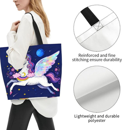 Tote Shoulder Bag Large Durable Reusable Eco-friendly Handbag Lightweight Stylish for Daily Use-19.7x15.7x5.9 Inch - Colors B