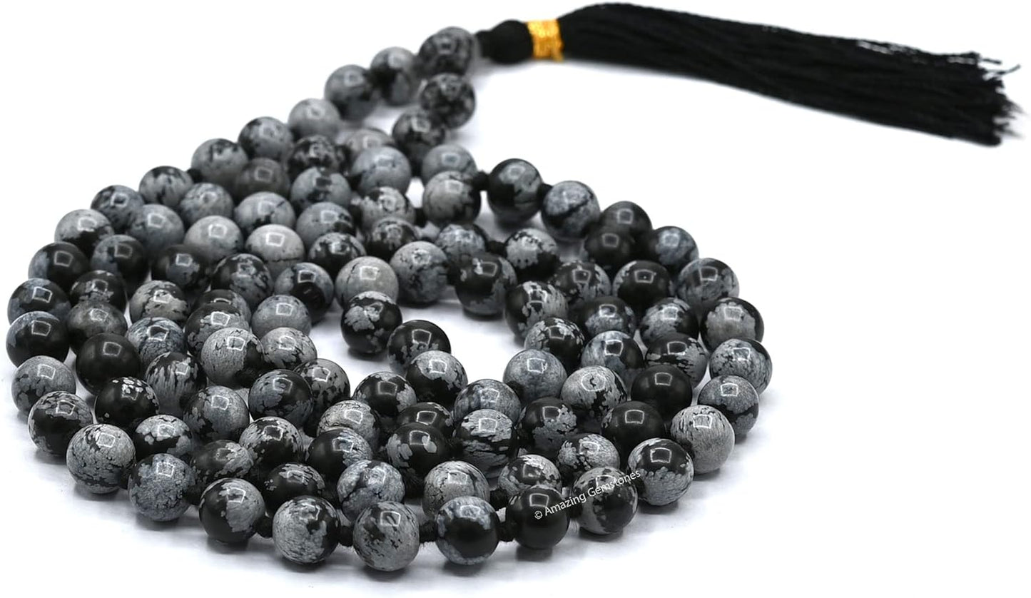 Amazing Gemstone 108 Beads Handmade Mala (Knotted, Rudraksha) - Colors A