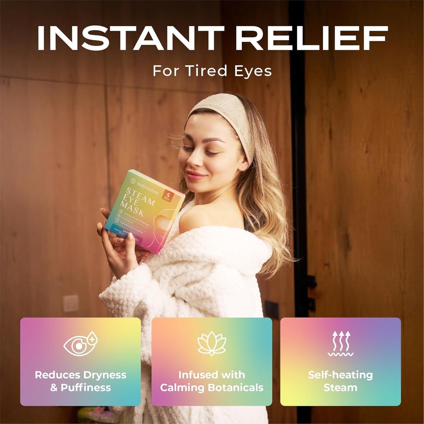 Body Restore Heated Eye Mask for Dry Eyes 30 Pack – Fathers Day Gift for Dad, Birthday Gifts for Women and Men, Self Heating Warm Compress, Relaxation – Variety