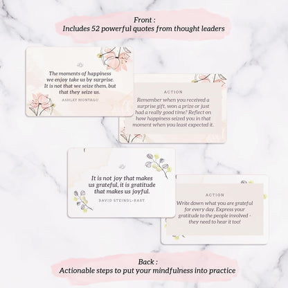 MESMOS 52 Mindfulness Cards with Action Plans. Relaxation Stress Relief Gifts for Men and Women, Positive Affirmation Cards, Anxiety Relief Items, Meditation Self Care Kit, Relaxing Spiritual Gifts