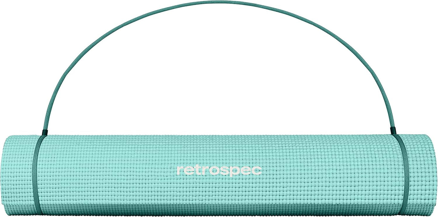 Retrospec Pismo Yoga Mat w/Nylon Strap for Men & Women - Non Slip Exercise Mat for Yoga, Pilates, Stretching, Floor & Fitness Workouts, .5mm Thick, Easy to Clean