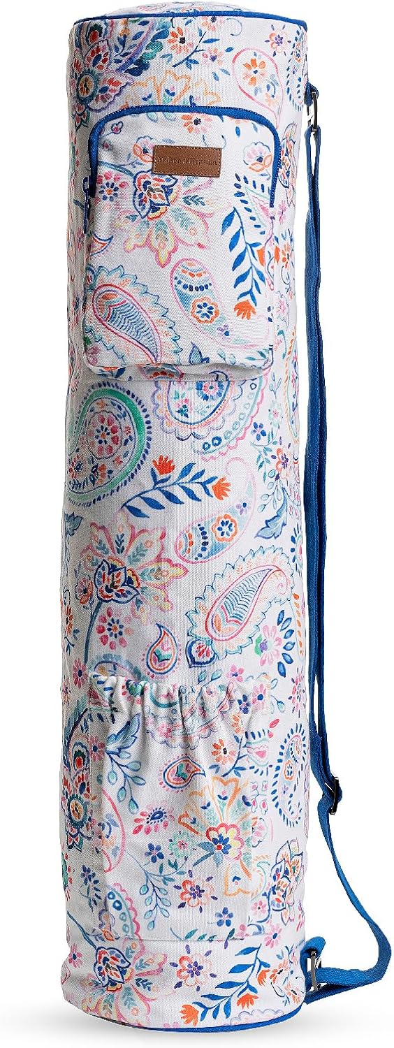 Maison d' Hermine Yoga Mat bag, Cylindrical bag for Woman&Men, yoga mat Bag &Adjustable shoulder straps Yoga Mat Carrier Bag with Drawstring Water Bottle Pocket and zipper pocket Easter Gifts