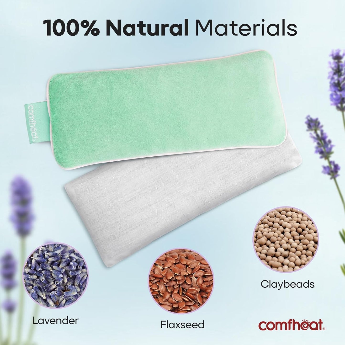 Unscented Weighted Eye Pillow for Yoga, Microwavable Moist Heat Eye Compress Mask with Washable Cover for Relaxation, Sleeping, Meditation, Yoga, Spa, Migraine Relief